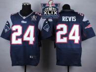 Nike New England Patriots -24 Darrelle Revis Navy Blue Team Color Super Bowl XLIX Champions Patch Me