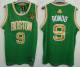 Boston Celtics -9 Rajon Rondo Stitched Green Gold Number Final Patch NBA Jersey