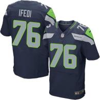 Nike Seahawks -76 Germain Ifedi Steel Blue Team Color Stitched NFL Elite Jersey