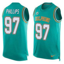 Nike Miami Dolphins -97 Jordan Phillips Aqua Green Team Color Stitched NFL Limited Tank Top Jersey Nike Miami Dolphins -97 Jordan Phillips Aqua Green Team Color Stitched NFL Limited Tank Top Jersey