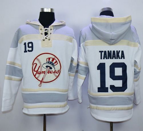 New York Yankees -19 Masahiro Tanaka White Sawyer Hooded Sweatshirt MLB Hoodie