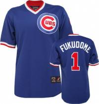 Mitchell and Ness Chicago Cubs -1 Kosuke Fukudome Stitched Blue Throwback MLB Jersey Mitchell and Ness Chicago Cubs -1 Kosuke Fukudome Stitched Blue Throwback MLB Jersey