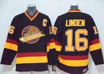 Vancouver Canucks -16 Trevor Linden Black CCM Throwback Stitched NHL Jersey