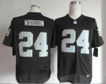 Nike Oakland Raiders #24 Charles Woodson Black Team Color Men's Stitched NFL Elite Jersey Nike Oakland Raiders #24 Charles Woodson Black Team Color Men's Stitched NFL Elite Jersey
