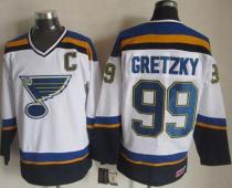 St Louis Blues -99 Wayne Gretzky White Navy CCM Throwback Stitched NHL Jersey St Louis Blues -99 Wayne Gretzky White Navy CCM Throwback Stitched NHL Jersey
