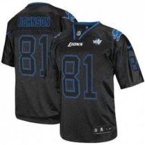 Nike Lions -81 Calvin Johnson Lights Out Black With WCF Patch Jersey Nike Lions -81 Calvin Johnson Lights Out Black With WCF Patch Jersey