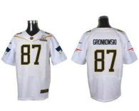 Nike New England Patriots -87 Rob Gronkowski White 2016 Pro Bowl Stitched NFL Elite Jersey