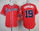 Atlanta Braves #19 Andrelton Simmons Red Cool Base Stitched MLB Jersey