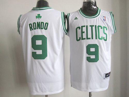 Boston Celtics -9 Rajon Rondo Stitched White NBA Jersey