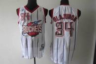 Houston Rockets -34 Hakeem Olajuwon White Throwback Stitched NBA Jersey