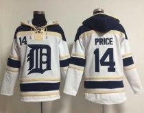 Detroit Tigers #14 David Price White Sawyer Hooded Sweatshirt MLB Hoodie Detroit Tigers #14 David Price White Sawyer Hooded Sweatshirt MLB Hoodie