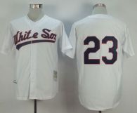 Mitchell and Ness 1990 Chicago White Sox -23 Robin Ventura White Throwback Stitched MLB Jersey