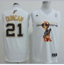San Antonio Spurs -21 Tim Duncan White 2014 NBA Finals Champions Stitched NBA Jersey