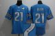 Nike Lions -21 Reggie Bush Blue Team Color With WCF Patch Autographed Jersey