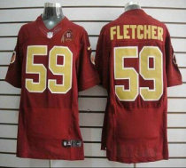 Nike Redskins -59 London Fletcher Red(Gold Number) 80TH Patch Stitched NFL Elite Jersey Nike Redskins -59 London Fletcher Red(Gold Number) 80TH Patch Stitched NFL Elite Jersey