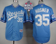 Kansas City Royals -35 Eric Hosmer Light Blue 1985 Turn Back The Clock W 2015 World Series Patch Sti