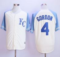 Kansas City Royals -4 Alex Gordon Cream Exclusive Vintage Stitched MLB Jersey