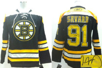 Autographed Boston Bruins -91 Marc Savard Black Stitched NHL Jersey Autographed Boston Bruins -91 Marc Savard Black Stitched NHL Jersey