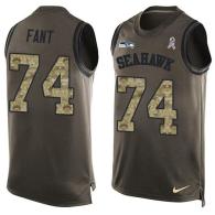 Nike Seahawks -74 George Fant Green Stitched NFL Limited Salute To Service Tank Top Jersey