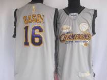 Los Angeles Lakers -16 Pau Gasol Grey 2010 Finals Champions Stitched NBA Jersey Los Angeles Lakers -16 Pau Gasol Grey 2010 Finals Champions Stitched NBA Jersey