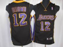 Los Angeles Lakers -12 Shannon Brown Stitched Black Purple Number NBA Jersey Los Angeles Lakers -12 Shannon Brown Stitched Black Purple Number NBA Jersey