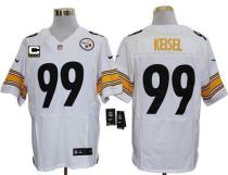 Nike Pittsburgh Steelers #99 Brett Keisel White With C Patch Men's Stitched NFL Elite Jersey Nike Pittsburgh Steelers #99 Brett Keisel White With C Patch Men's Stitched NFL Elite Jersey