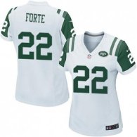 Women Nike Jets -22 Matt Forte White Stitched NFL Elite Jersey