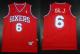 Philadelphia 76ers -6 Julius Erving Red Throwback DR J Stitched NBA Jersey