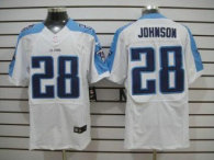 Nike Titans -28 Chris Johnson White Stitched NFL Elite Jersey
