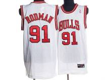 Chicago Bulls -91 Dennis Rodman Stitched White NBA Jersey Chicago Bulls -91 Dennis Rodman Stitched White NBA Jersey