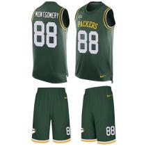 Packers -88 Ty Montgomery Green Team Color Stitched NFL Limited Tank Top Suit Jersey Packers -88 Ty Montgomery Green Team Color Stitched NFL Limited Tank Top Suit Jersey