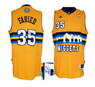 Autographed Denver Nuggets -35 Kenneth Faried Yellow Alternate Stitched NBA Jersey