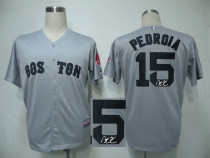 Autographed MLB Alternate 1 Boston Red Sox #15 Dustin Pedroia Grey Stitched Jersey Autographed MLB Alternate 1 Boston Red Sox #15 Dustin Pedroia Grey Stitched Jersey