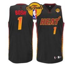 Miami Heat -1 Chris Bosh Black Finals Patch Stitched NBA Vibe Jersey Miami Heat -1 Chris Bosh Black Finals Patch Stitched NBA Vibe Jersey