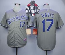 Kansas City Royals -17 Wade Davis Grey Cool Base W 2015 World Series Patch Stitched MLB Jersey Kansas City Royals -17 Wade Davis Grey Cool Base W 2015 World Series Patch Stitched MLB Jersey