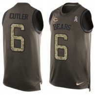 Nike Bears -6 Jay Cutler Green Stitched NFL Limited Salute To Service Tank Top Jersey