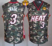 Miami Heat -3 Dwyane Wade Camo Stealth Collection Finals Patch Stitched NBA Jersey Miami Heat -3 Dwyane Wade Camo Stealth Collection Finals Patch Stitched NBA Jersey