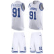 Cowboys -91 L P  Ladouceur White Stitched NFL Limited Tank Top Suit Jersey