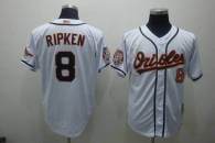 Mitchell and Ness Baltimore Orioles #8 Cal Ripken Stitched White Throwback MLB Jersey