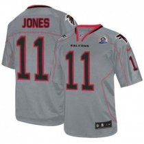Nike Falcons 11 Julio Jones Lights Out Grey With Hall of Fame 50th Patch Stitched NFL Elite Jersey Nike Falcons 11 Julio Jones Lights Out Grey With Hall of Fame 50th Patch Stitched NFL Elite Jersey