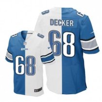 Nike Lions -68 Taylor Decker Blue White Stitched NFL Elite Split Jersey Nike Lions -68 Taylor Decker Blue White Stitched NFL Elite Split Jersey