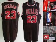 Chicago Bulls -23 Michael Jordan Stitched Black Red Strip NBA Jersey