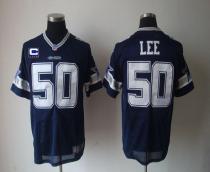 Nike Dallas Cowboys #50 Sean Lee Navy Blue Team Color With C Patch Men's Stitched NFL Elite Jersey