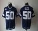 Nike Dallas Cowboys #50 Sean Lee Navy Blue Team Color With C Patch Men's Stitched NFL Elite Jersey