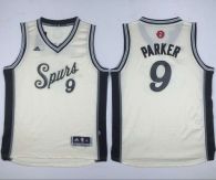 San Antonio Spurs #9 Tony Parker Cream 2015-2016 Christmas Day Youth Stitched NBA Jersey
