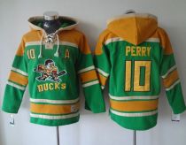 Anaheim Ducks -10 Corey Perry Green Sawyer Hooded Sweatshirt Stitched NHL Jersey