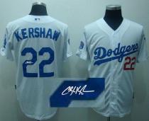 Los Angeles Dodgers -22 Clayton Kershaw White Cool Base Autographed Stitched MLB Jersey Los Angeles Dodgers -22 Clayton Kershaw White Cool Base Autographed Stitched MLB Jersey