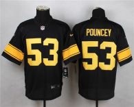 Nike Pittsburgh Steelers #53 Maurkice Pouncey Black Gold No Men's Stitched NFL Elite Jersey