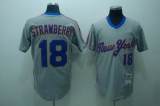 Mitchell and Ness New York Mets -18 Darryl Strawberry Stitched Grey Throwback MLB Jersey