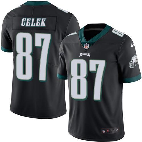 Nike Eagles -87 Brent Celek Black Stitched NFL Color Rush Limited Jersey